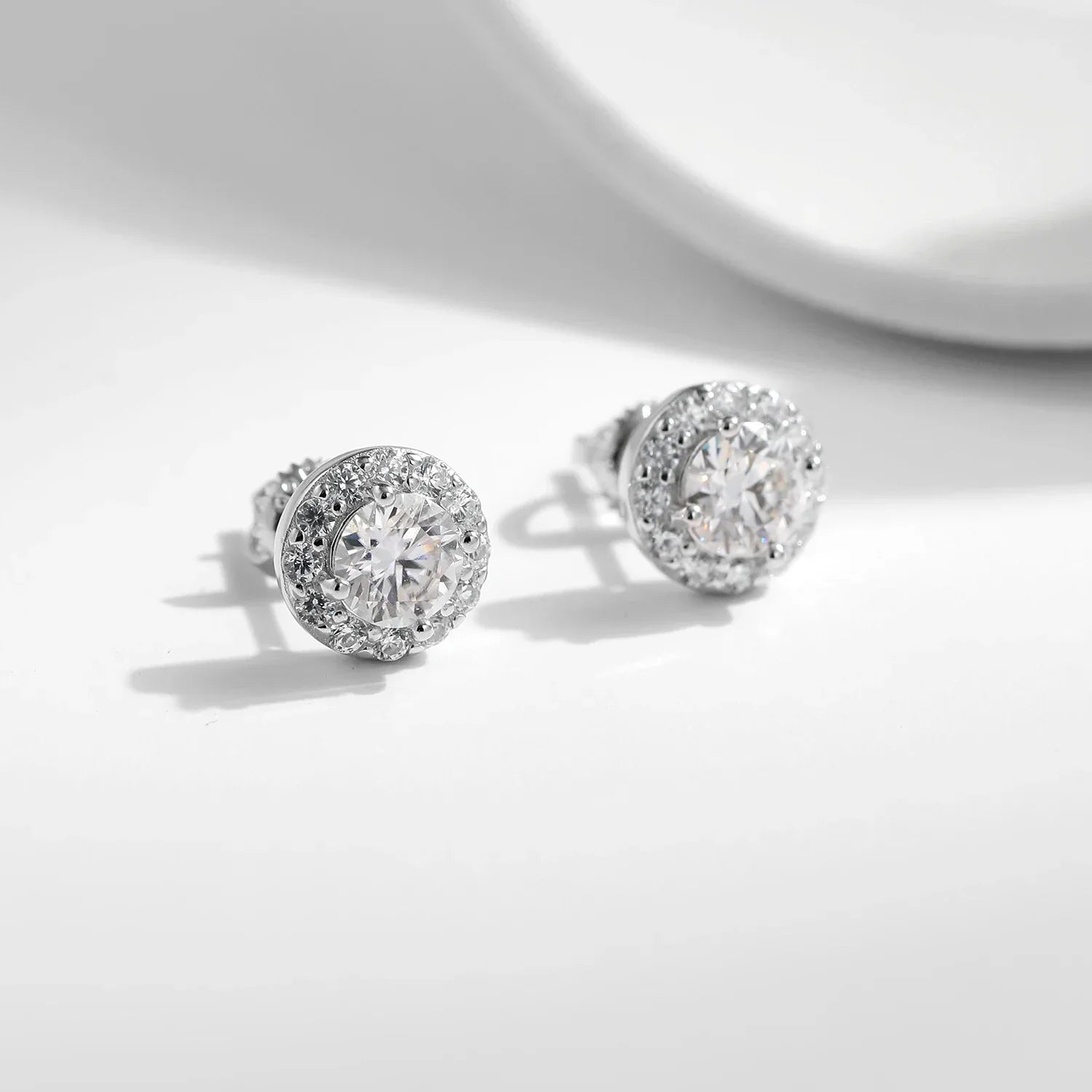 1.00CT Moissanite Earrings For Women 925 Sterling Silver Classic Round Prong Setting D Color Lab Diamonds Wedding Jewelry