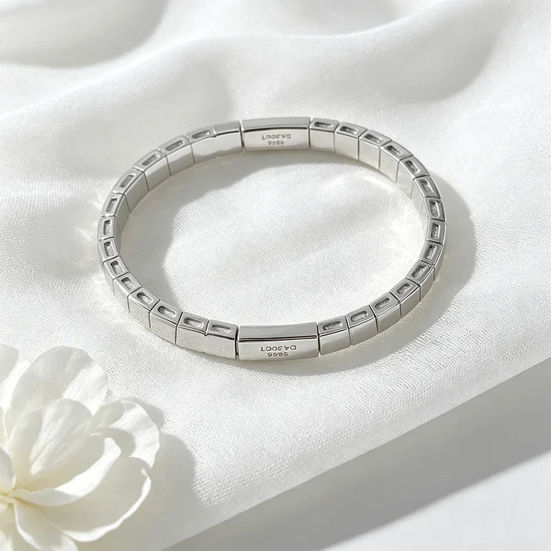 Certified D Color 2.5mm Moissanite Bangles for Women Full Diamond Men Hip Hop Tennis Bracelet 925 Sterling Silver Jewelry