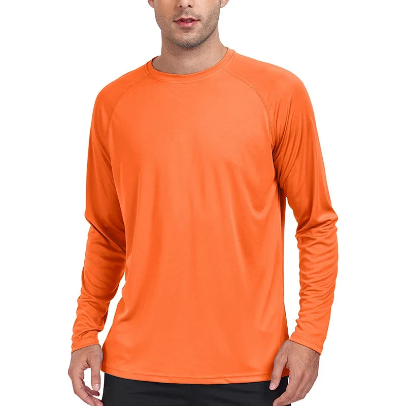Summer Sun Protection Men's Shirts Uv Spf Upf 50+ Tops Quick Dry Long Sleeve Stretchy Men Shirt Outdoor Running Fishing