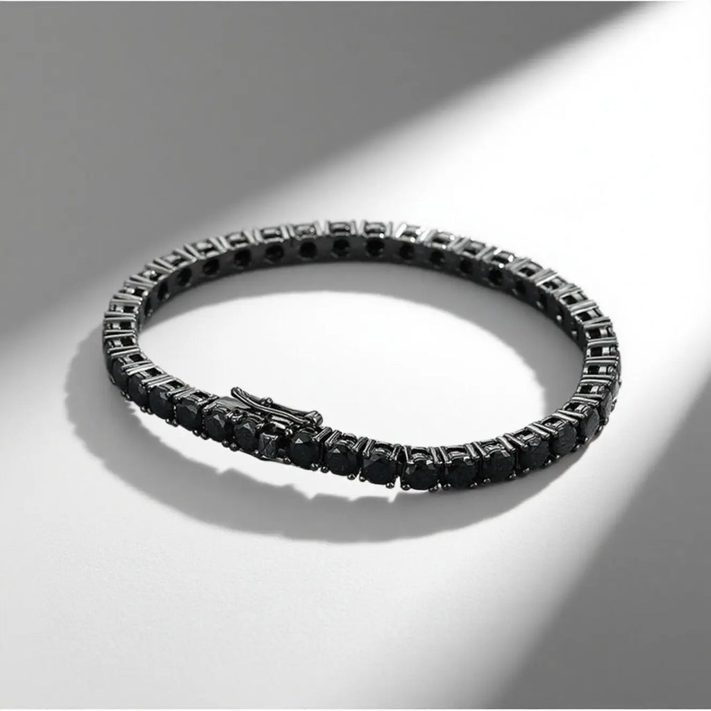 TY 3mm 4mm Black Moissanite Tennis Bracelet Full Diamond 925 Sterling Silver Plated 18k Hiphop Bracelets for Women Man