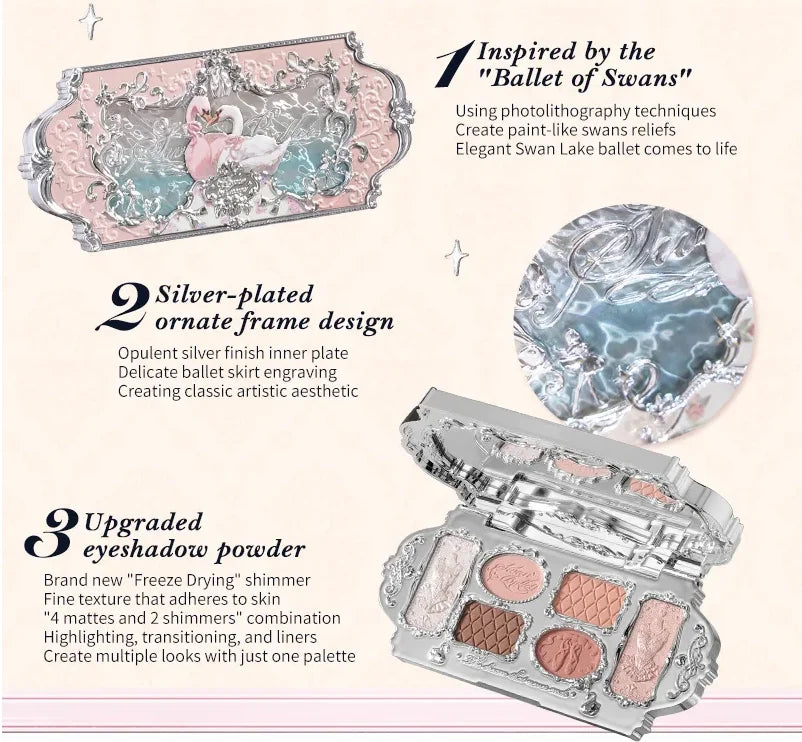 Bunny Garden Collection 6-Color Makeup Eyeshadow Contour Palette Eye Brush Puff Set Eye Glitter Korean Makeup Kit
