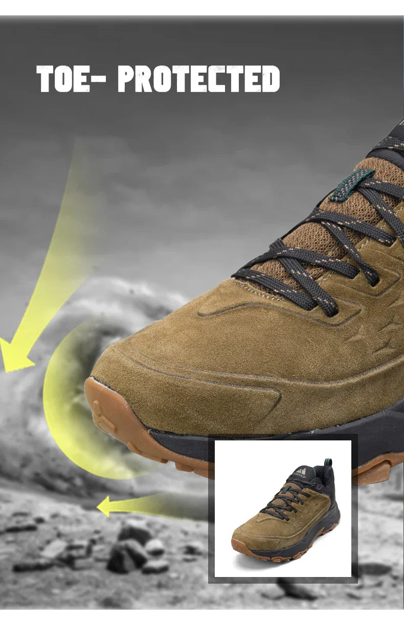 Hiking Shoes for Men Outdoor Sports Camping Hunting Walking Shoe Suede Genuine Leather Breathable Sneaker Non-slip