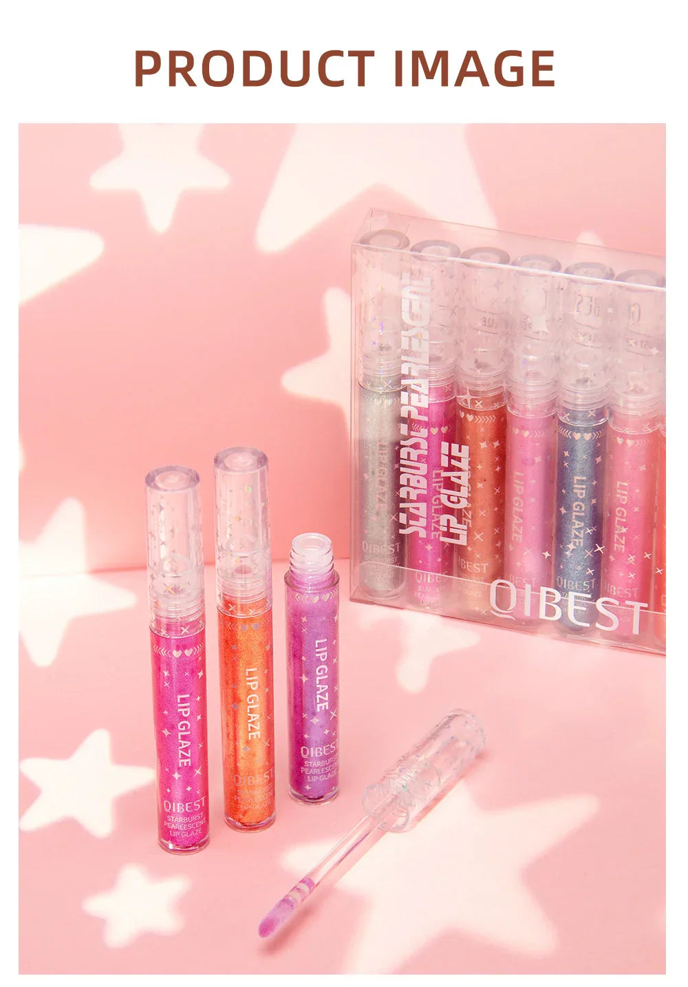 9Pcs/Sets Glitter Lip Glaze Liquid Lipstick Set Shine Lip Gloss Gift Box Natural Moisturizer Waterproof Lips Makeup