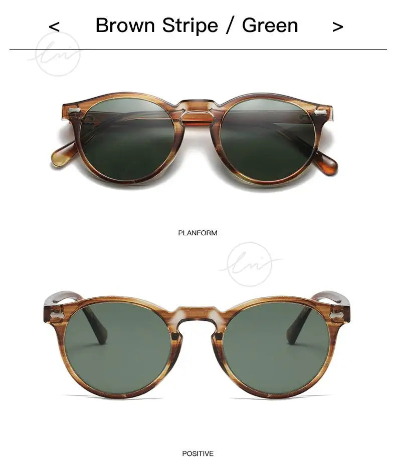 Retro Round Polarized Sunglasses Women Men Classic Leopard Frame Driving Shades Vintage Sun Glasses Unisex UV400 Gafas De Sol