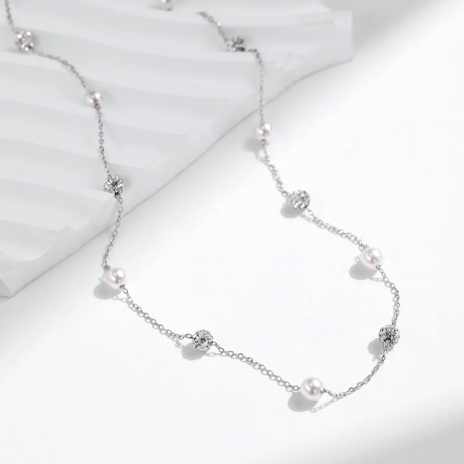 925 Sterling Silver Shambhala Sparkling Zirconia Ball Chain Luxury Shiny Y Shape Necklace For Women Fine Choker Jewelry