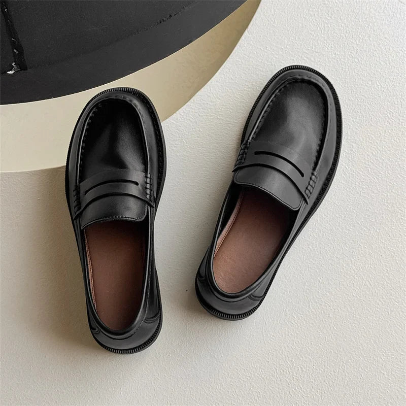 Handmade Mens Leather Loafers Non Slip Slip on Walking Flats Breathable Outdoor Casual Shoes for Man Work Office Driving Shoes