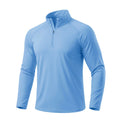Men's Lightweight Long Sleeve T-Shirt UPF50+ Sun Protection Quick Dry Zip Neck Casual Summer Top