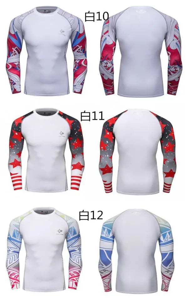 Clothes Full Sleeve White Rashguards For Swimwear Anti -uv Sunscreen T Shirt Boxing Trainning Wear Bjj Jiu Jitsu Rash Guard