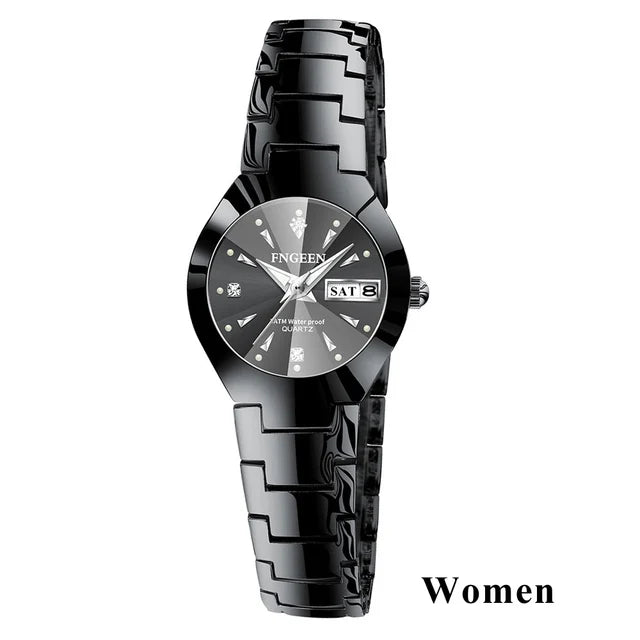 5808 Relogio Feminino Couple Watch Men Quartz watch for Lovers Luxury Womens wristwatch Stainless Steel Waterproof