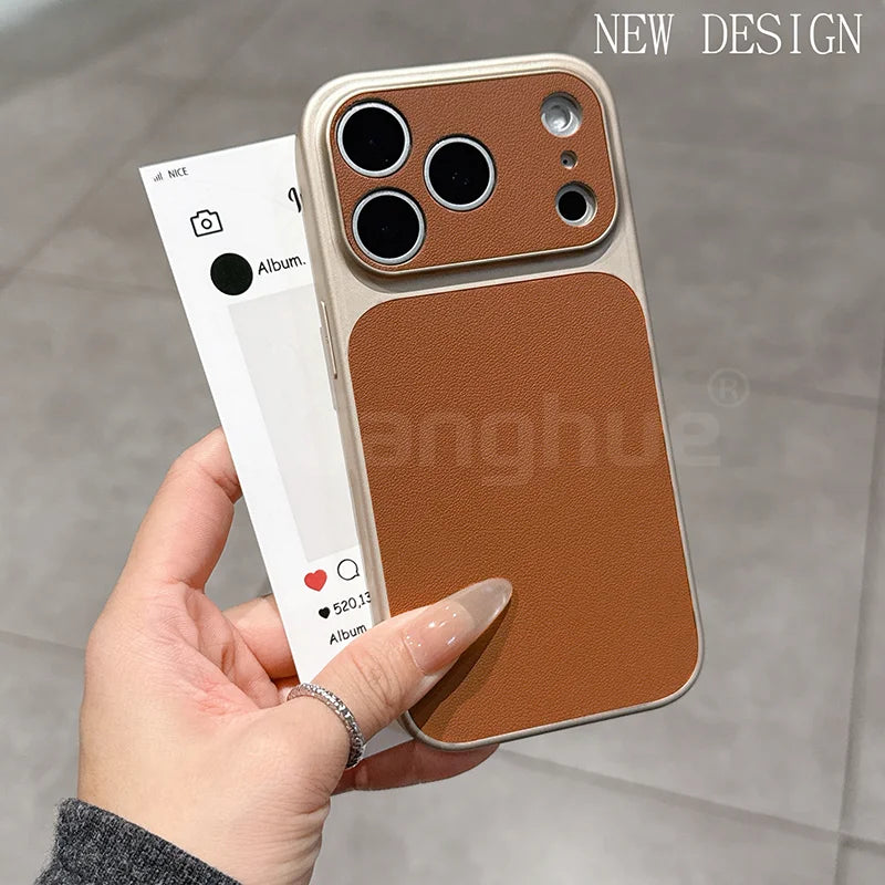 جراب فاخر بملمس جلدي لهاتف iPhone 17 Air 17 17 Pro 17 Pro Max غطاء فائق النحافة غير لامع وناعم وملون