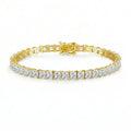 4*4mm D Color Princess Cut Moissanite Tennis Bracelet Hip-hop Men's Jewelry Square Chain for Women Real Pure 925 Silver
