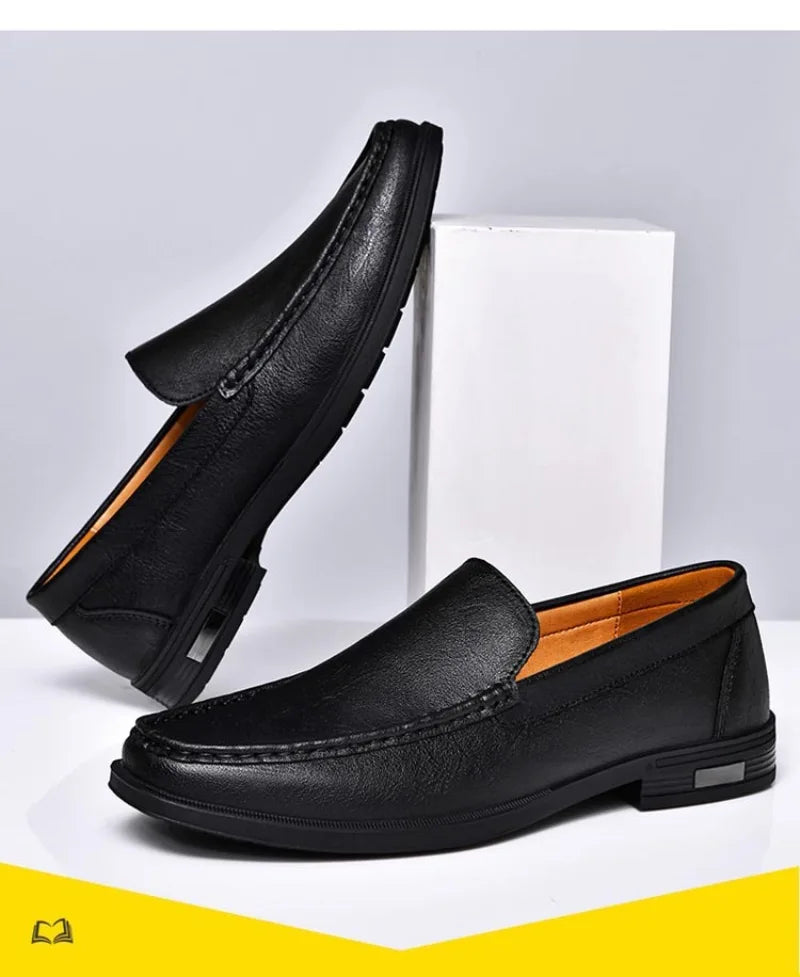 Genuine Leather Men's Shoes Classics Business Dress Shoes Moccasins Slip on Loafers Driving Shoes for Men Casual Shoe Big SIze48