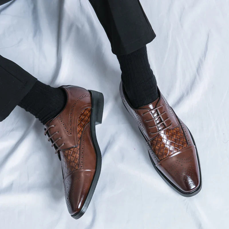 Lace-Up Men's Dress Shoes – Formal Leather Office Footwear for Business and Events
