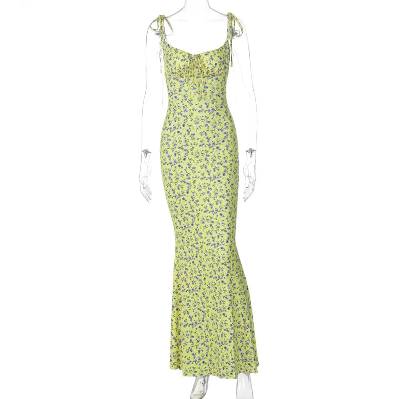 Women Elegant Floral Beach Vacation Bodycon Streetwear Long Dress 2026 Summer Clothes Wholesale Items For Business