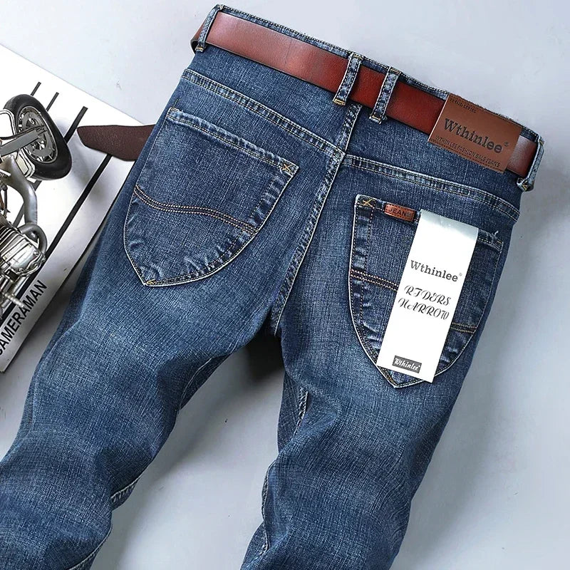 Mens High Quality Jeans Fashion Straight Denim Pants Men Classic Casual Jeans Male Plus Size Denim Trousers Ripped Jeans 28-40
