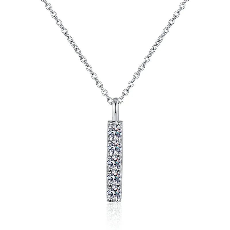 D Color 5 Gems Full Moissanite Necklace for Women Man Sparkling Lab Created Diamond Pendant S925 Sterling Silver 925