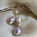 French Design Style Art Purple Baroque Freshwater Pearl Earrings Pendant Accessories for Women‘s Party Earrings Custom Jewelry