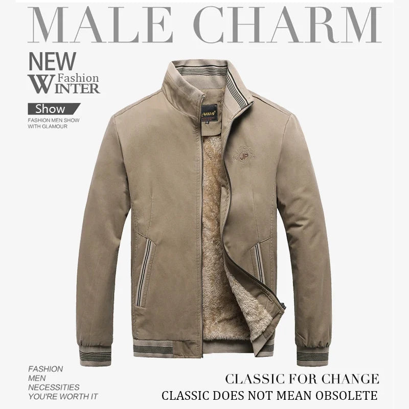 2025 Autumn Men Jackets 100% Cotton Chaqueta Casual Solid Fashion Vintage Warm Vestes Coats High Quality M-5XL Winter Jacket Men