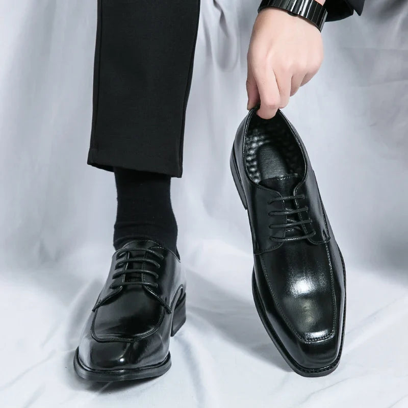 Fashion Dress Shoes Men Lace Up Business Social Shoe Male Plus Size 36-46 Daily Formal Men Shoes
