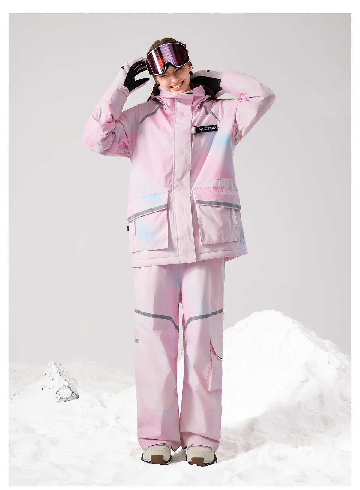 Brand Men Women Ski Jacket Winter Warm Windproof Waterproof Ski Suit Outdoor Sports Snowboard Coat Splicing double plate