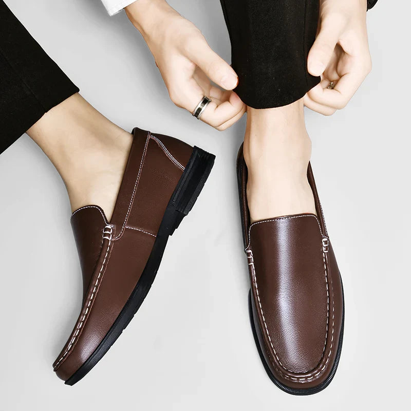 Male Comfy Walking Shoe Genuine Leather Slip on Mens Loafers New Trend Casual Shoes Men Designer Moccasins Hot Sale Drive Shoes
