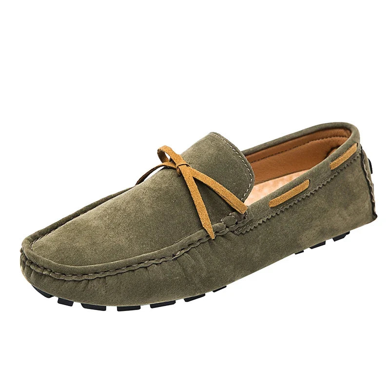 Plus Size Handmade Beanie Shoes for Couples, Trendyy British Style Casual 45 Slip-On Driving 46 Large Size Plus Fat 47 Suede Leather Shoes 48