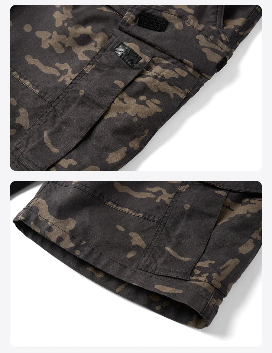 2025 Summer New Camouflage Tactic Shorts Men Oversize Outdoor Cargo Shorts