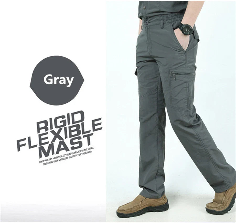 Casual Pants Men Summer Tactical Military Training Pants Military Style Mens Cargo Pants Waterproof Quick Dry Solid Trousers