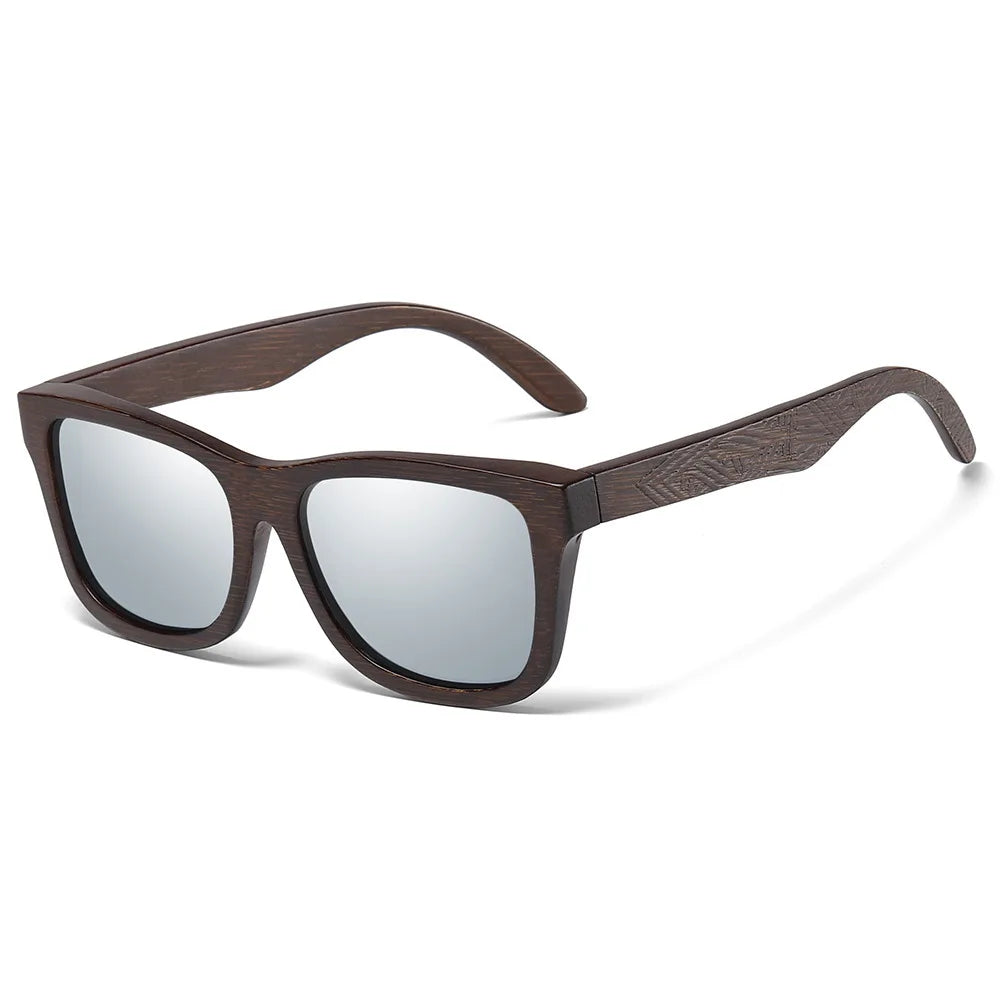 Natural Bamboo Wooden Handmade Polarized Sunglasses Unisex Retro Oversized Frame UV Protection Sun Glasses With Gift Box