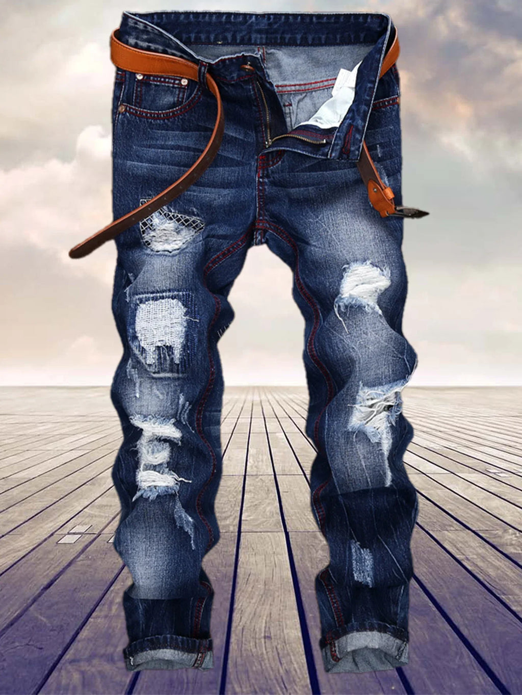 American youth trend to make old men's straight jeans