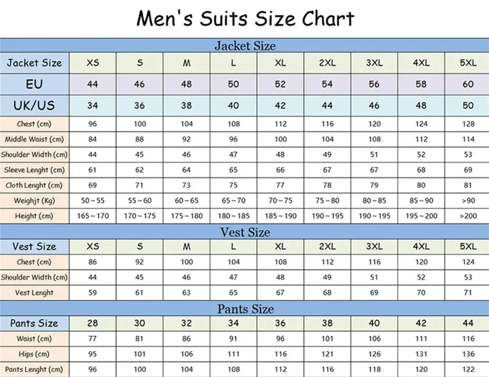 Fashion Notched Lapel Men's Suit Jacket Vest Pants 3PCS Classic Business Men Solid Color Suit Jacquard Groom Wedding Buckle suit