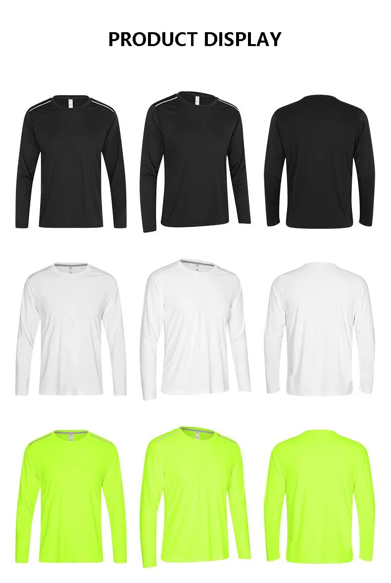 High Quality Spandex Men Women Kids Running Long Sleeve T-Shirt Quick Dry Gym Fitness Shirt Training Exercise Clothes Sports Top