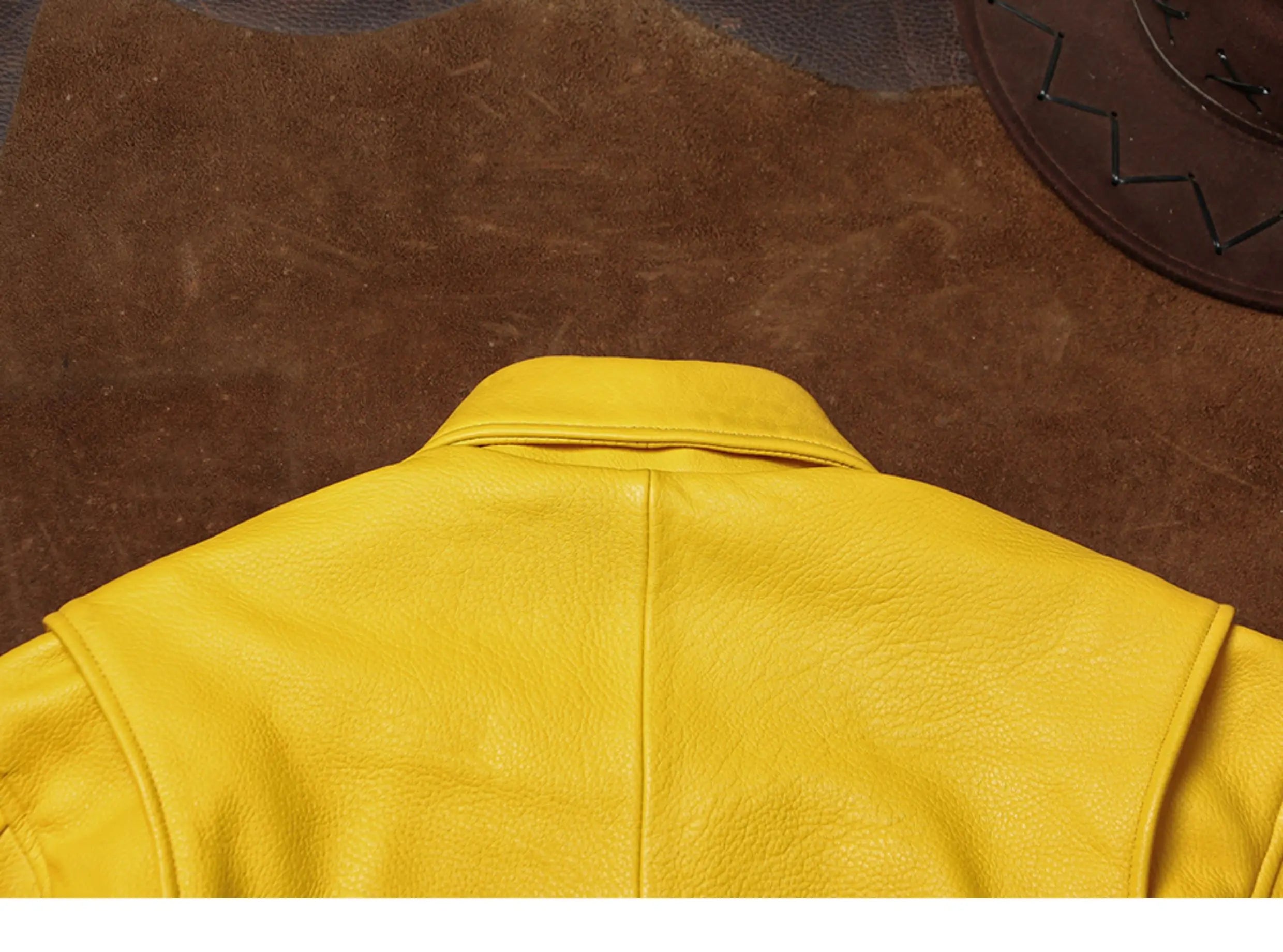 Spring Autumn Cool Handsome Short Yellow Soft Pu Leather Jacket Men Turn-down Collar Luxury Designer Clothes 2025