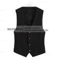 V Neck  New Arrival Stripe Slim Fit Single Breasted Men's Business Waistcoat For Wedding Formal Groomsmen