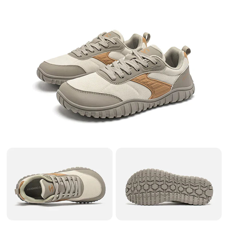 Wide Toe Shoes Mens Womens Artificial Leather Running Sneakers Lace Up Lightweight Breathable Walking Shoes