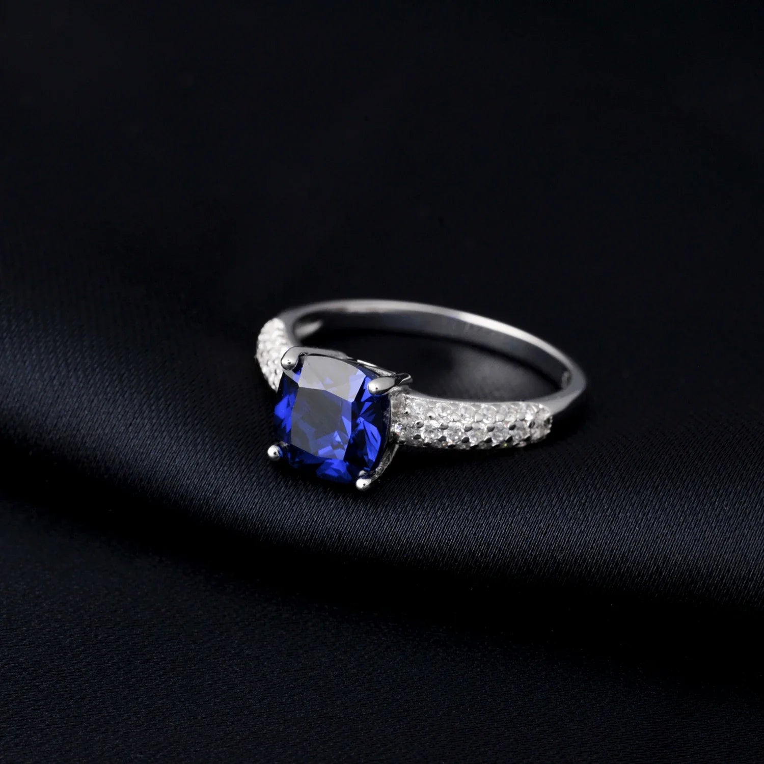2.22ct Created Sapphire Nano Emerald Tanzanite Solitaire Ring 925 Sterling Silver for Women Daily Party Jewelry  sets gift