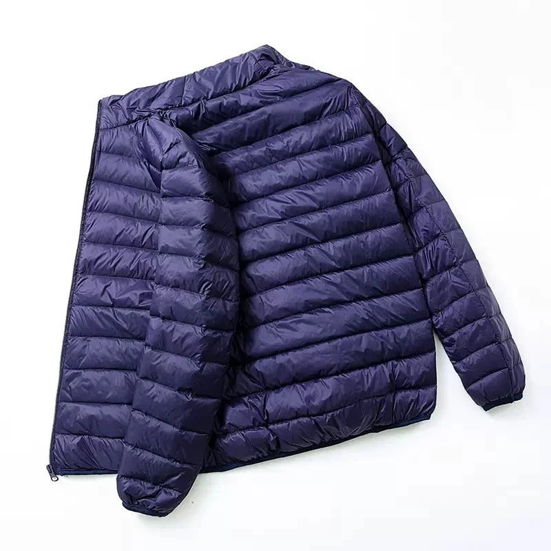 Autumn and Winter Fashion Ultra Light Duck Down Hooded Down Jacket Men's White Duck Down Feather Warm Coat Men's Street Clothing