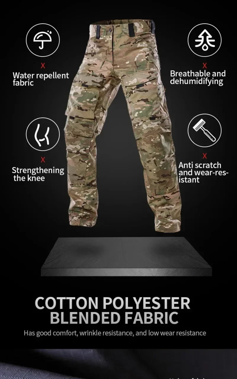 Men Tactical Pants Quick Drying Multi-Pocket Cargo Pants Military Tactical Men Trouser Wear-Resistant Work Waterproof Pant Loose