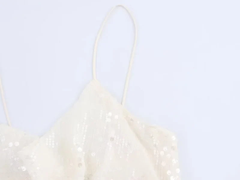 2025 Sequin Mini Dress Woman Sexy Slip Party Dresses for Women Summer Backless Women's Dress Straps Beach Short Dresses