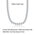 Bezel Full 2/3mm D Color Moissanite Tennis Necklace for Women S925 Silver Plated 18K Gold GRA Certified Diamond Bracelets