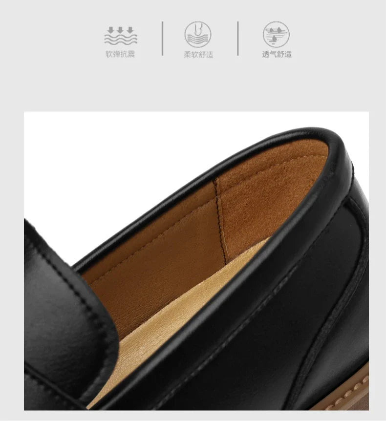 British Style Business Casual Shoes for Man Spring Autumn New Designer Leather Shoes Male Solid Color Men's Dress Elegant Shoe