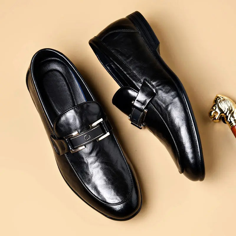 British Style Business Men's Formal Shoes Brown Slip-on Cheap Liquidation Elegant and Classic Leather Casual 39 Social Shoe Male