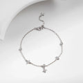 Sparkling CZ Bracelet 925 Sterling Silver Delicate Four Leaf Clover Charm Bracelet For Women Fine Jewelry Vacation Gift