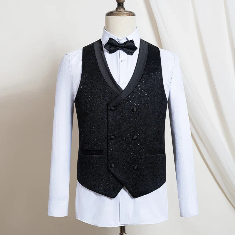 Luxury man suits high quality 3 pieces littering rhinestone embellishment Wedding Dress Shining flash diamond Tuxedo Dinner Suit