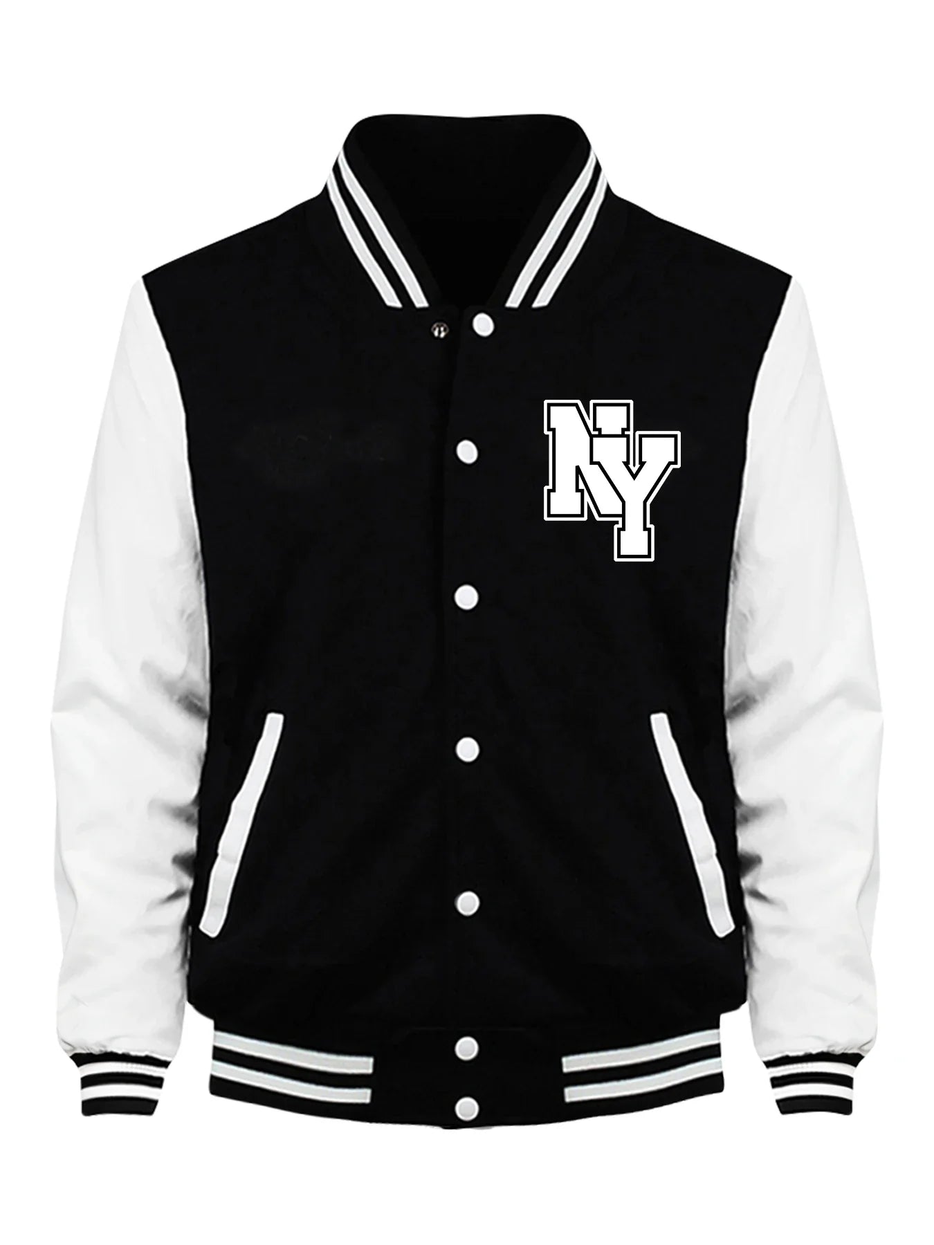 New York City Art Letters Prints Baseball Jackets Men Fleece Loose Streetwear Fashion Y2K Jersey Fashion Casual Tops Man