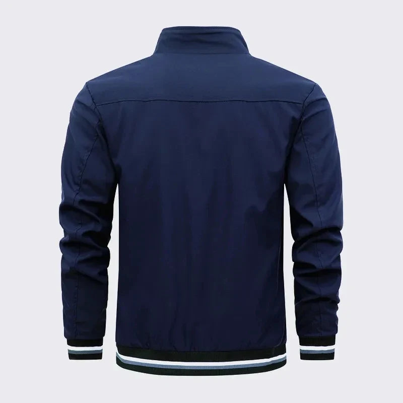 New Spring and Autumn Men's Stand Collar Casual Zipper Jacket Outdoor Sports Coat Windbreaker Jacket for Men Waterproof Bomber