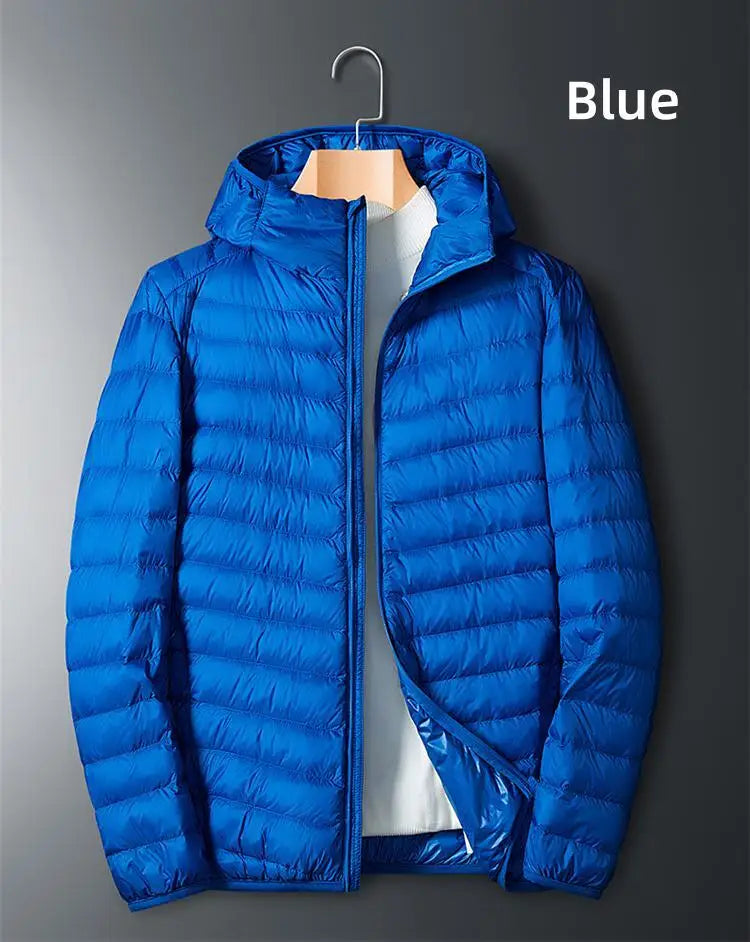 Autumn Winter Down Jacket Men Ultra Light Windproof Waterproof Anti Fouling Anti-Oil White Duck Portable Hooded Coat Male