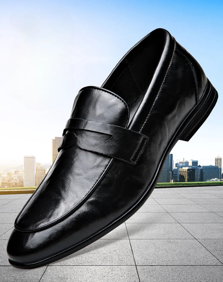 Social Shoe Male Leather Casual Round Toe Men's Formal Shoes Business Luxury Designer Clothing Office Party Gentleman 2025 Trend