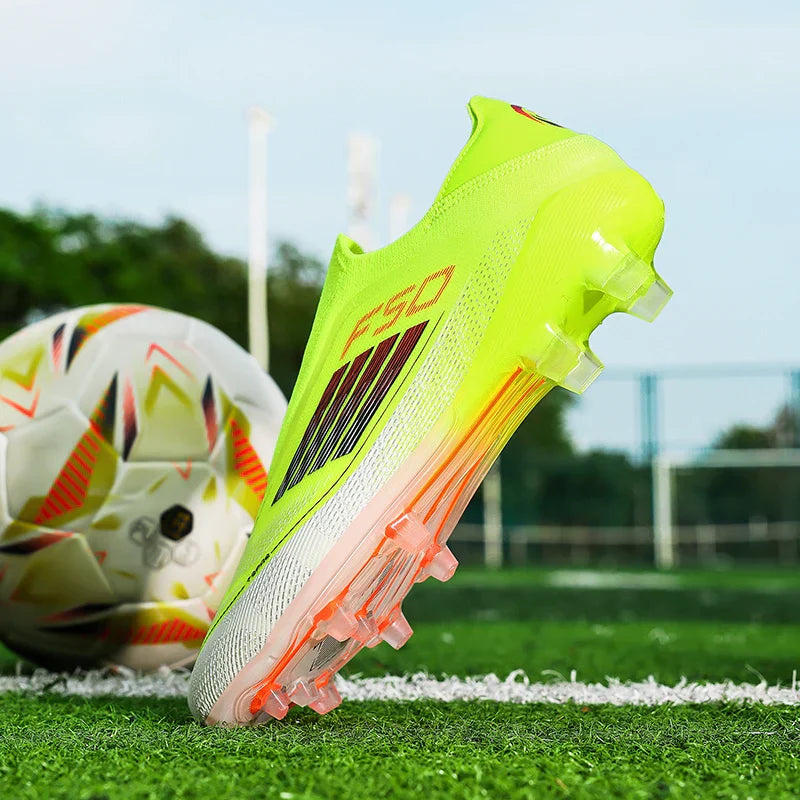 Men Football Boots Training Cleats Soccer Shoes FG Ultralight Breathable Drop Shipping Match Sport Long Spikes Indoor Sneakers