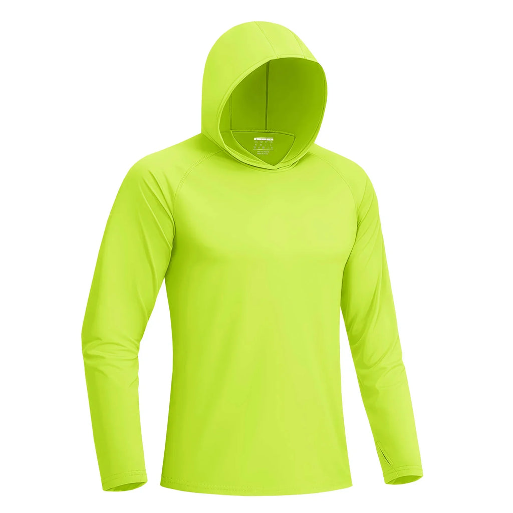 Sun Protection Shirts Mens Long Sleeve Hoodie Casual UV-Proof T-Shirts Breathable Lightweight Quick Dry T shirts Swim
